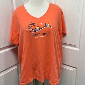 Life Is Good Crusher Lite Happy Hour Sunset Tee Shirt XXXL